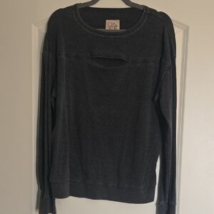 Chaser Charcoal Cutout Sweatshirt